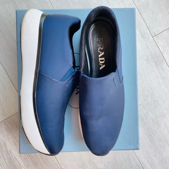 PRADA Navy Slip on Sneakers - Picture 2 of 3